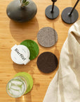 Bierfilzl Merino Wool Felt Round Coaster 4 Pack Forest