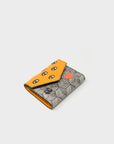Fiona Flamingo Orange and Cream Leather Wallet - All Over Eyes Design