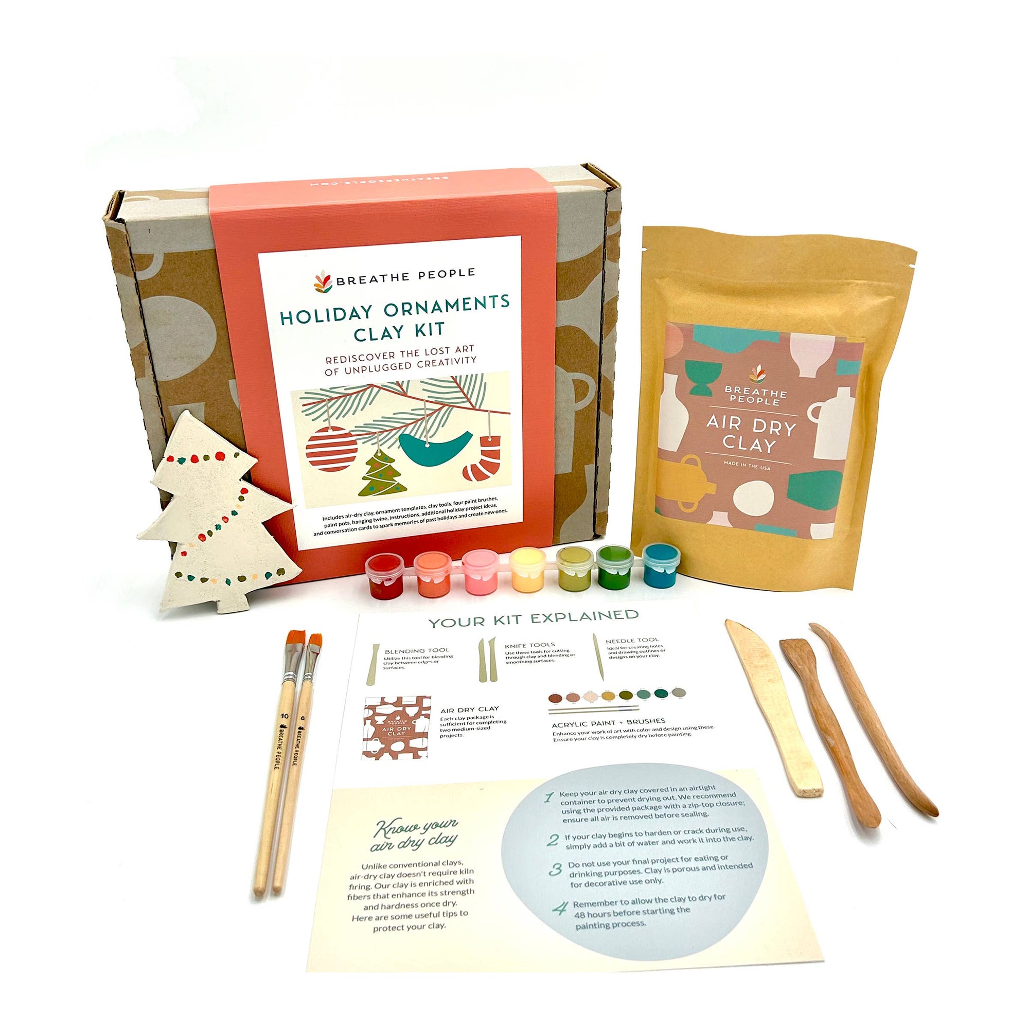 Holiday Ornaments Clay Making Activity Kit- Clay Kit for One