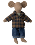 Brown Checked Shirt and Pants, Dad Mouse