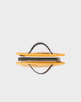 Vali Crossbody Small Golden And Black Leather Bag - Eyes Applique Adjustable Handle