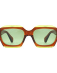 MONA Brown Green Sunglasses | Blue Lense