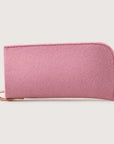 Classic Merino Wool Eyeglass Sleeve - Mauve Vachetta