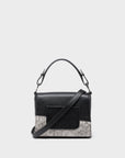Anastasio Micro Crossbody Handbag Black Leather - All Over Eyes Design