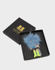 Monster Charm - Light Blue Faux Fur and Sharp Green Leather Boots