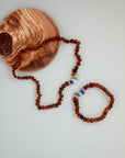 Raw Cognac Amber + Raw CHAKRA Crystals Bracelet