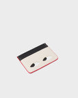 Filium Cream Leather Cardholder - Eyes Engraved
