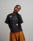 Albers Short Sleeve Sweater Tee - Obsidian