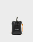 Florence Pouch Charm - Flamingo Orange Leather Keychain All Over Eyes Embroidery