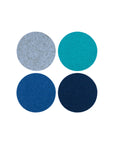 Bierfilzl Merino Wool Felt Round Coaster 4 Pack Ocean
