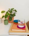 Bierfilzl Merino Wool Felt Round Coaster 4 Pack Electric