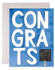 Blue Congrats Grad Graduation Greeting Card