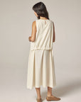 Waist Tie Midi Dress - Ecru
