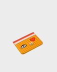 Filium Golden Glow Leather Cardholder - Classic Eye and Heart Applique