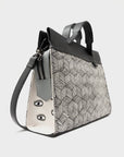 Vali Small Crossbody Moonwalk Gray Leather Bag - Cubes Print