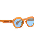 LAMAR Transparent Caramel Sunglasses | Blue Lens