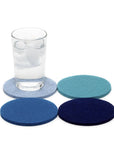 Bierfilzl Merino Wool Felt Round Coaster 4 Pack Ocean