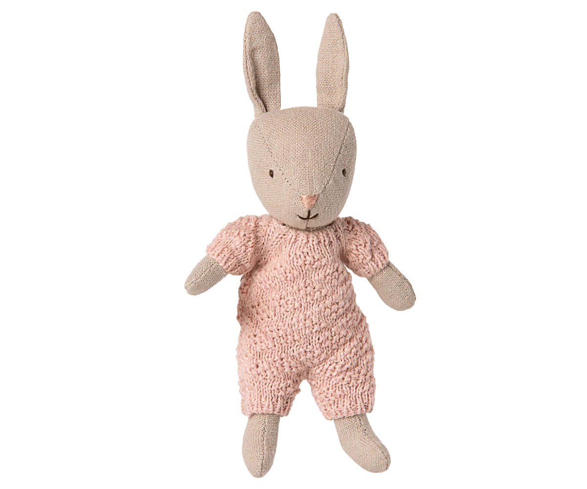 Rabbit Micro - Sand - Rose Knitted Suit