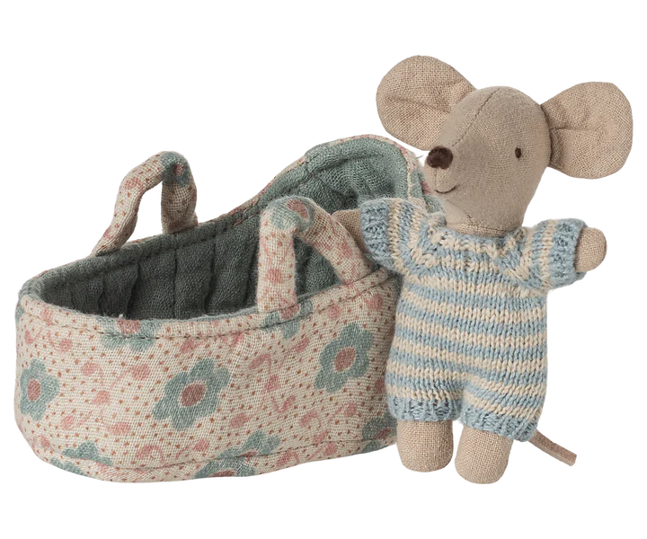 Baby mouse in carry cot - Blue