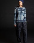 Painted Plaid Crew INDIGO