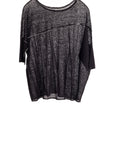 S453LN Linen - Half Sleeve Bateau BLACK