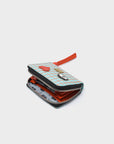 Frodo Eggshell Blue Leather Zip Around Wallet - Lovestitch Design