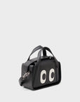 Benji Micro Crossbody Black Leather Bag - Look Up