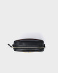 Verto Black Leather Crossbody Bag - Happy Tiger Embroidery