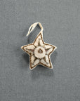 Kansas Star, Natural, Cotton filled Ornament, Embroidered