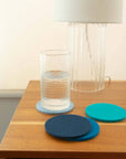 Bierfilzl Merino Wool Felt Round Coaster 4 Pack Ocean