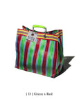 RECYCLED PLASTIC STRIPE BAG - Square