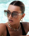 Bon Chic Acetate Oversized Square Sunglasses