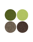 Bierfilzl Merino Wool Felt Round Coaster 4 Pack Forest