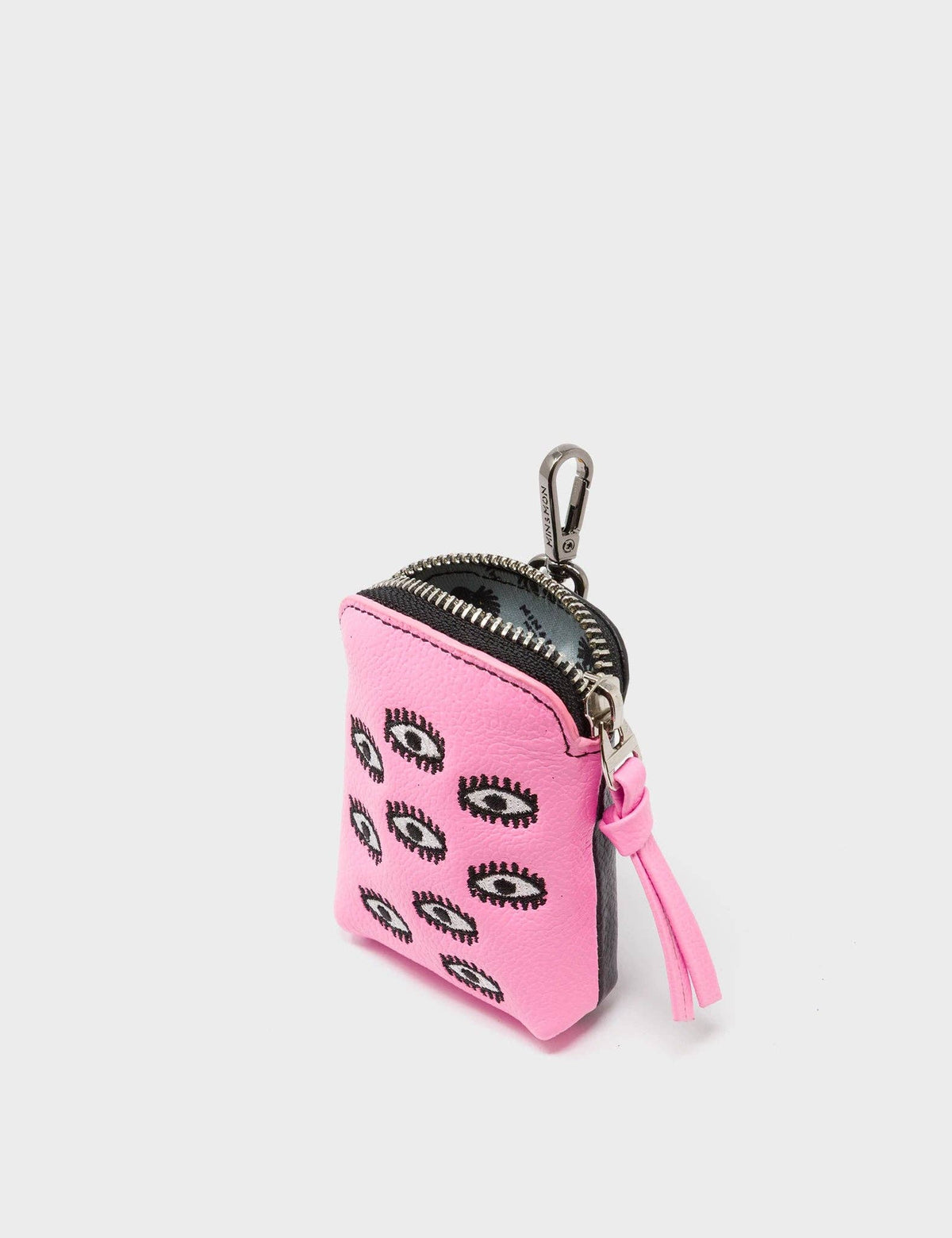Florence Pouch Charm - Bubblegum Pink Leather All Over Eyes Embroidery