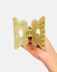 Flower Claw in Jade Swirl