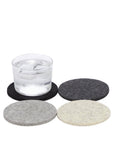 Bierfilzl Merino Wool Felt Round Coaster 4 Pack Noir