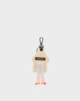Monster Charm - White Faux Fur and Neon Orange Leather Boots