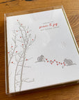 Holiday Letterpress Card Chipmunks Lights BOXED SET