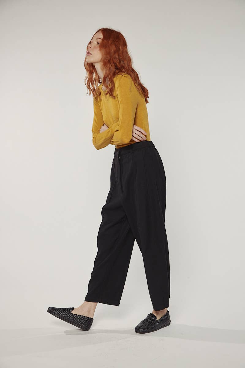 Wool blend Pintuck Pants