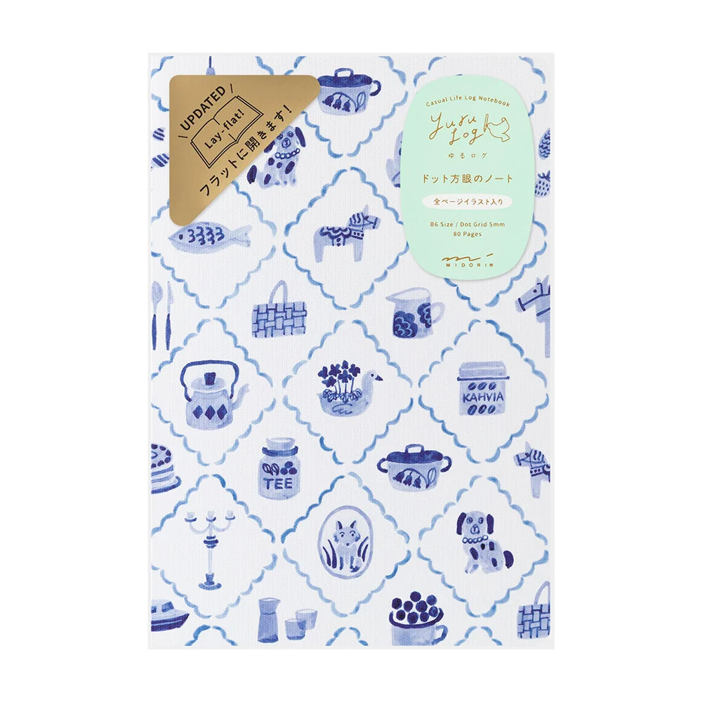 Yuru  Log Notebook B6 - BLUE NORDIC A