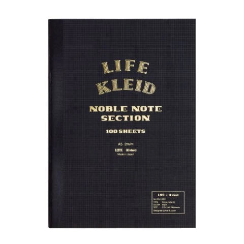 KLEID - Life Noble Note A5 - Black - Cream Paper