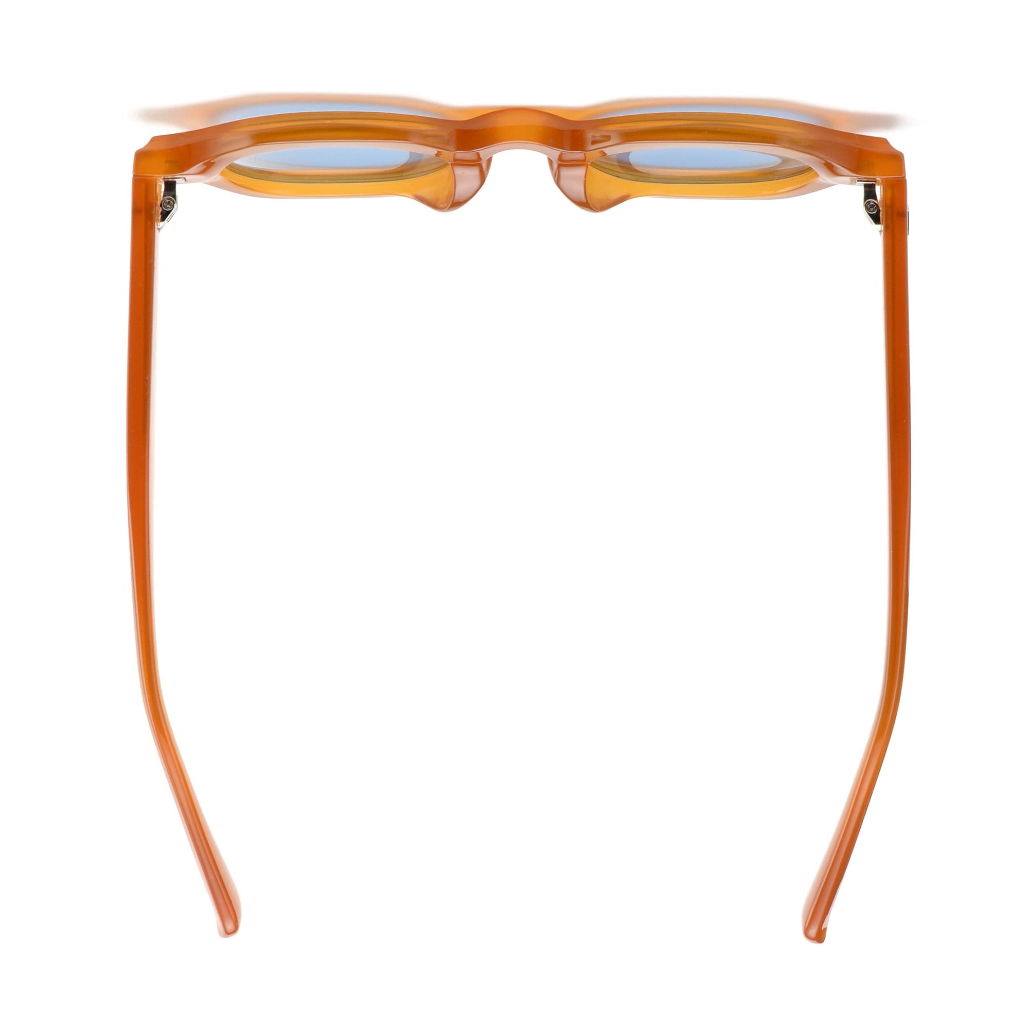 LAMAR Transparent Caramel Sunglasses | Blue Lens