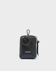 Florence Pouch Charm  - Black Leather Keychain Eyes Embroidery