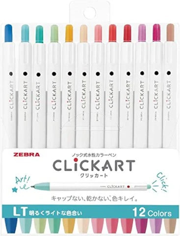 Zebra CLICKART Sign Pens Set of 12 (LIGHT)