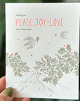 Peace Joy Love Doves and Holiday Letterpress BOXED SET