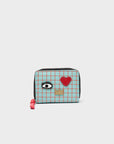 Frodo Eggshell Blue Leather Zip Around Wallet - Lovestitch Design