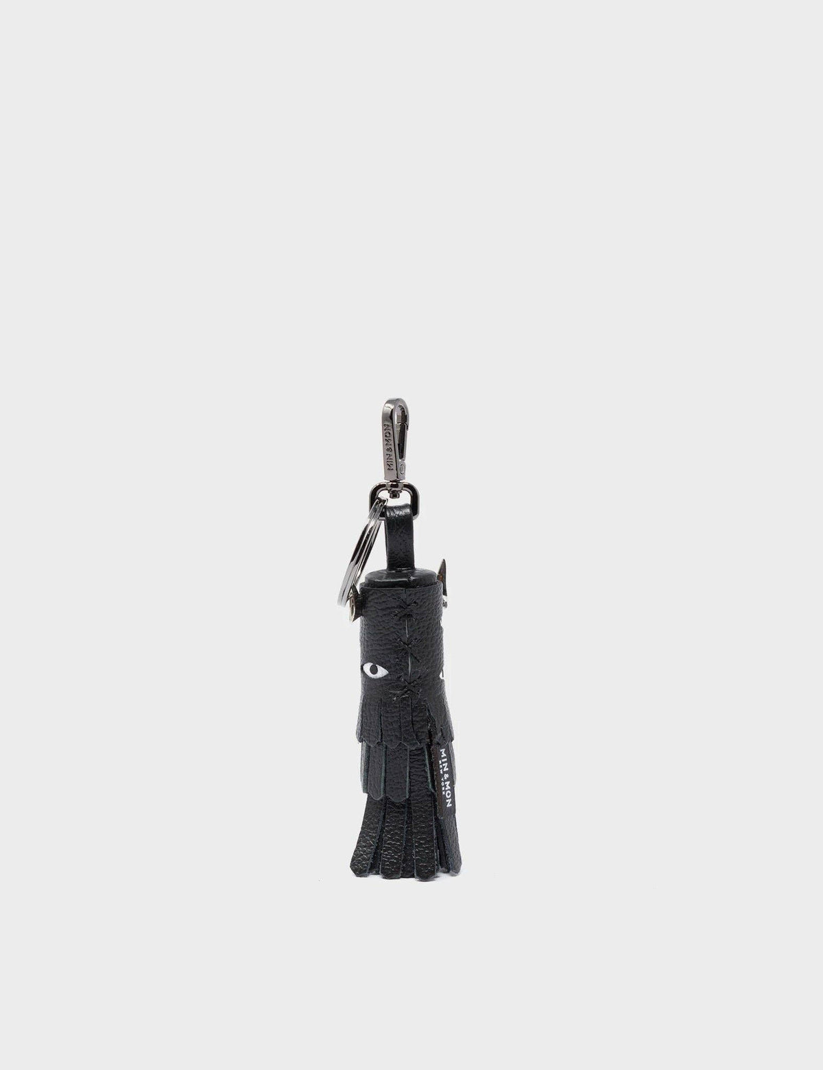 Oliver The Ox Charm - Black Leather Keychain