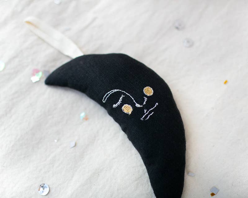 Black/Gold Moon Man - Lavender &amp; Cotton Ornament, Token