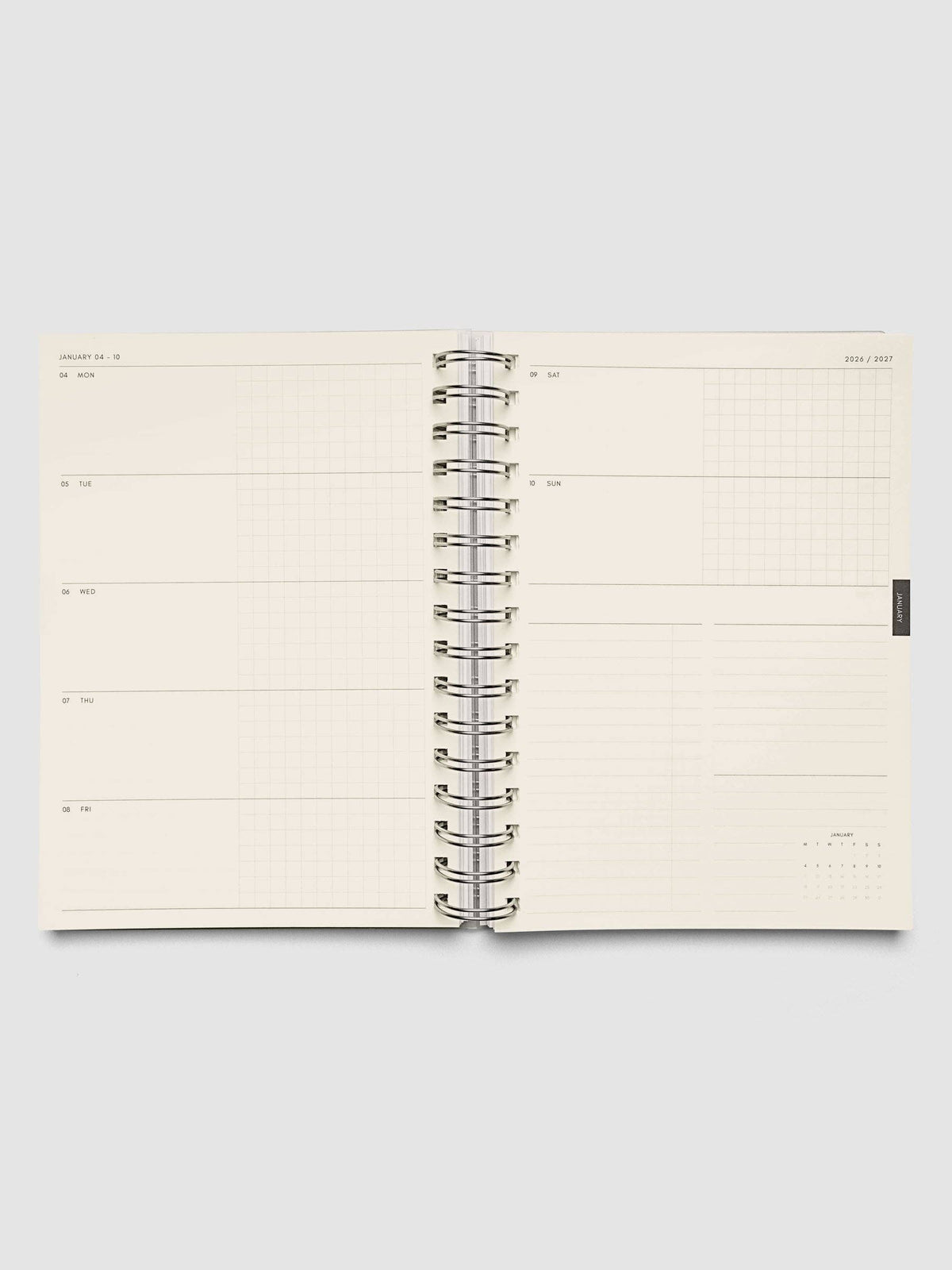 Weekly Horizontal Spiral Notebook | 2026-2027 Academic Year