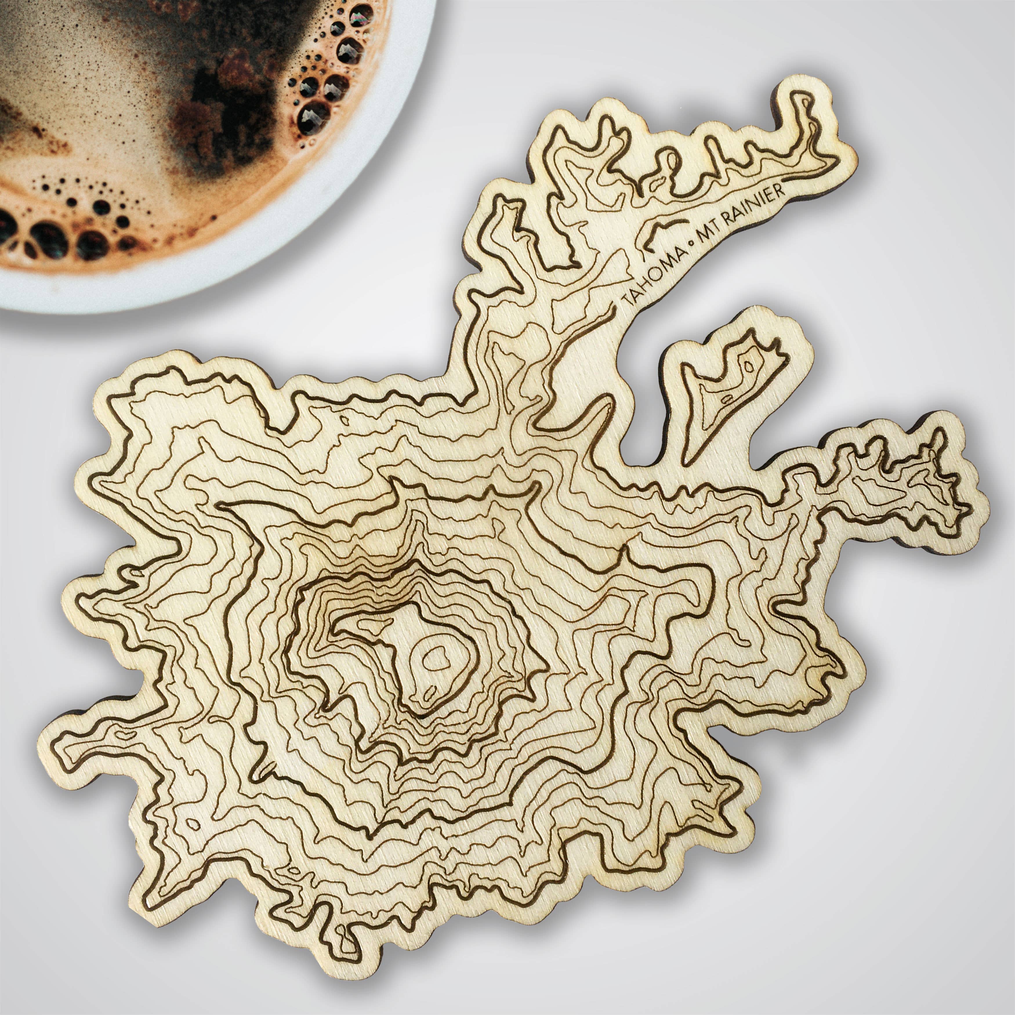 Simple Modern WA Volcanoes Topography Coasters - Thumbnail 5